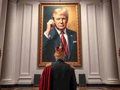 Дональд Трамп, диалог с портретом. Коллаж: соцсети